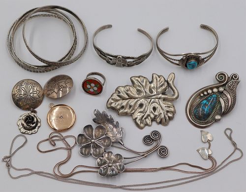 JEWELRY. Assorted Grouping of Sterling and Gold