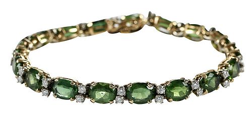 14kt. Diamond and Gemstone Bracelet 