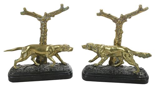 After Jules Moigniez, Bronze Figural Dog Bookends