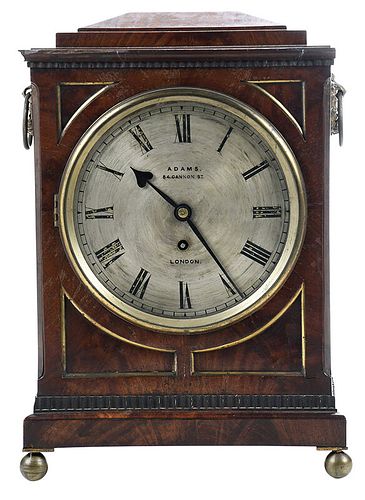 Regency Mantel Clock Signed Adams