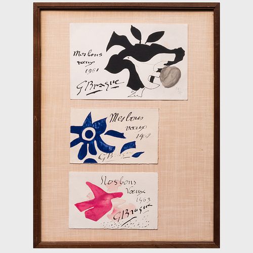 Georges Braque (1882-1963): Three Greeting Cards