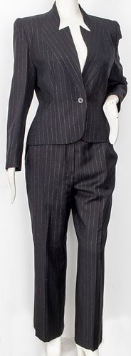 Givenchy Couture Striped Black Pant Suit