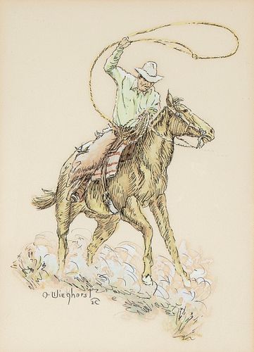 Olaf Wieghorst, Untitled (Roping Cowboy)