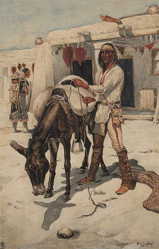 E. O. Luthy, Untitled (Packing the Burro), 1911