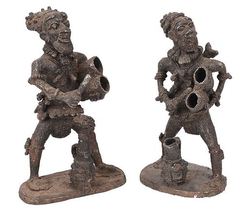 Two Cast Metal Bamenda Style Figures
