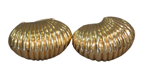  Pair of 14 Karat Gold Earrings, clip on, 16.7 grams.
