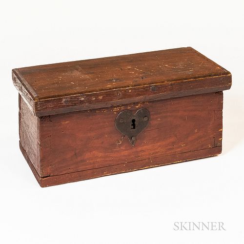 Small Red-painted Pine Box