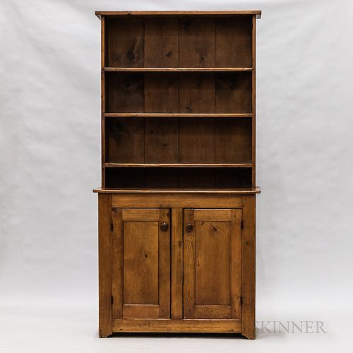 Country Pine Step-back Cupboard