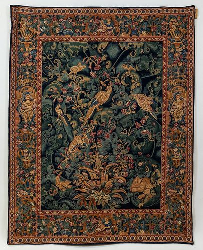 Modern Flemish Verdure-style Woven Tapestry