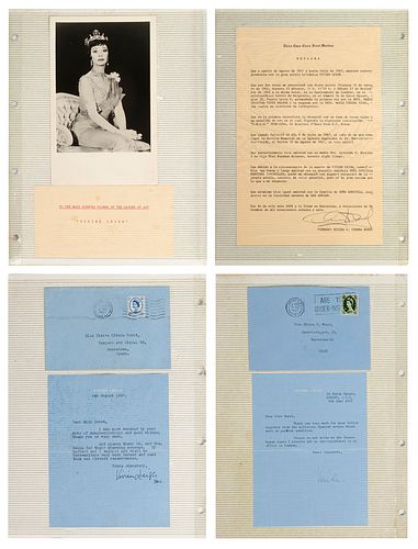 VIVIEN LEIGH. 
Epistolary of the actress Vivien Leigh addressed to Mrs. Elvira Clara Cirera Bonet between 1957 and 1967. 
Album with 44 original lette