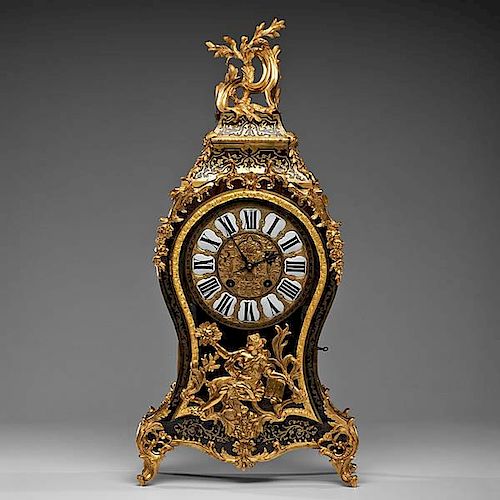 Louis XV-Style Boulle Work Balloon Case Bracket Clock 