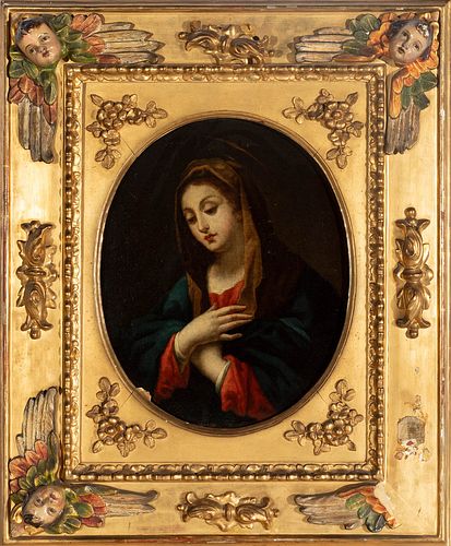 Italian school of the late seventeenth century. "Madonna". Old attribution to Carlo Dolci (Florence, 1616-1686). Oil on canvas. Relined.