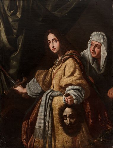 Spanish school; XVII century.
"Judith with the head of Holofernes"
Oil on canvas. Redesigned.
