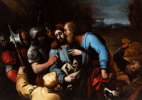 LUCA GIORDANO (Naples, 1634 - 1705). "The taking of Christ". Oil on canvas.
