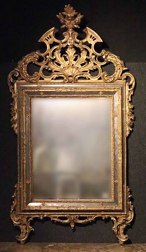 Rococo Carved and Giltwood Mirror