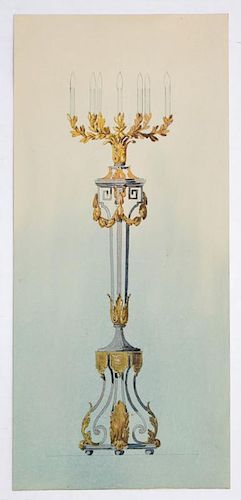 FRENCH SCHOOL: STUDY FOR A CHANDELIER; AND STUDY FOR A TORCHÈRE