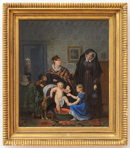 CELESTIN FRANÇOIS (1751-1851): BATHING A BABY