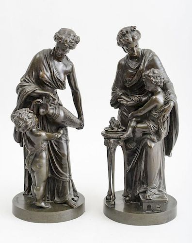AFTER SAUVAGEAU (POSSIBLY LOUIS 1822-1874): CLASSICAL FIGURES: TWO