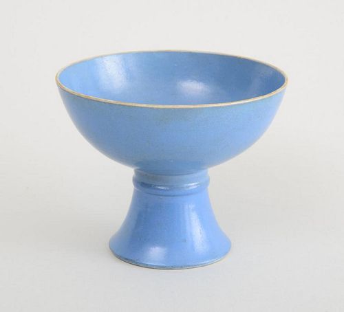 CHINESE ROBIN'S EGG BLUE GLAZED STEMMED CUP