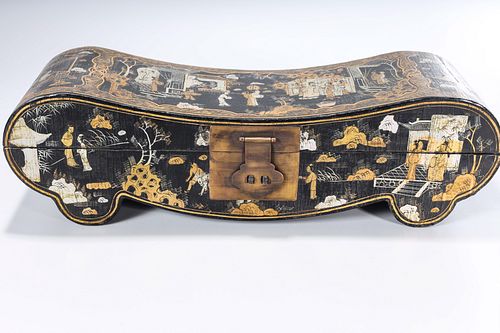 Chinese Painted Lacquer Covered Box