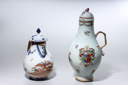 Two Chinese Enameled Covered Porcelains