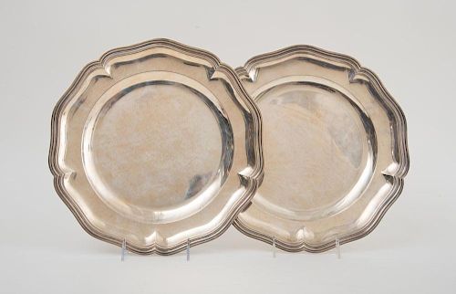 PAIR OF FRENCH SILVER CIRCULAR TRAYS