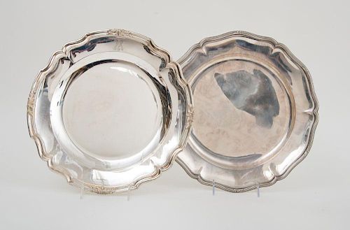 TWO FRENCH SILVER CIRCULAR DISHES