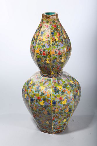 Chinese Enameled Porcelain Octagonal Vase