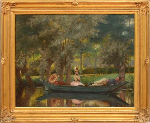 PIERRE FRANC LAMY (1855-1919): BOATING ON A SUMMER'S AFTERNOON