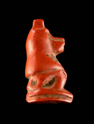 Egyptian Amarna Red Jasper Baboon Amulet