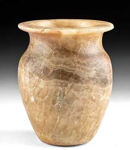 Fine Egyptian Late Period Alabaster Jar