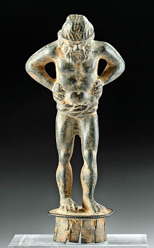 Hellenistic Greek Leaded Bronze Standing Satyr