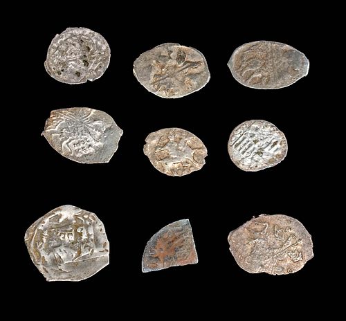 9 Medieval, Russian, & Holy Roman Empire Silver Coins