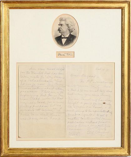 SAMUEL L. CLEMENS: LETTER TO JAMES R. OSGOOD DATED OCT. 4, 1881