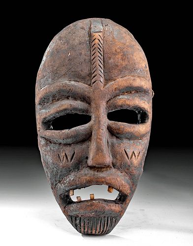 Early 20th C. African Dan Wood Mask with Teeth