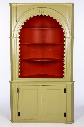 Chippendale Painted Corner Cabinet, 18th C