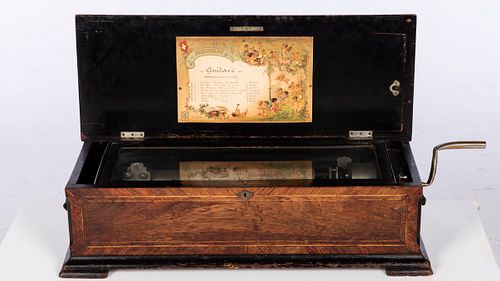 Jacot Rosewood Cylinder Music Box, c. 1890