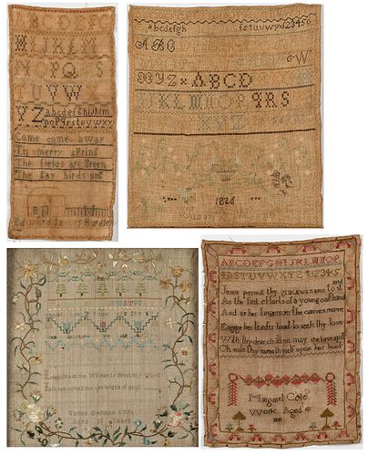 Four Samplers, One by a Boy, 18th/19th C