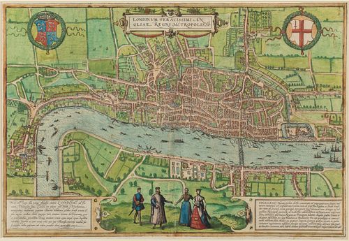 Braun and Hogenberg Map of London, c. 1572