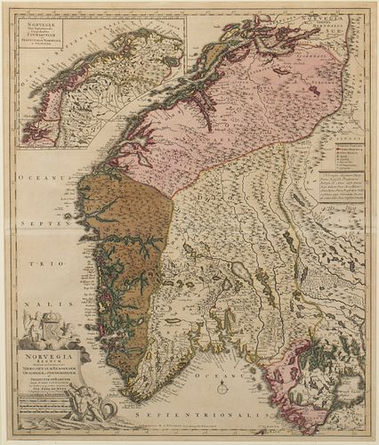 Frederick de Witt, Norvegia Regnum Map, c. 1696