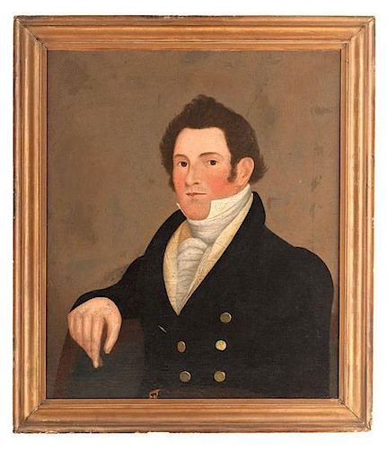 Folk Art Portrait of John Marland by Nathaniel Lakeman 