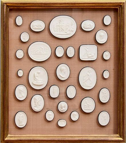 COLLECTION OF THIRTY PLASTER RELIEFS, AFTER THE ANTIQUE