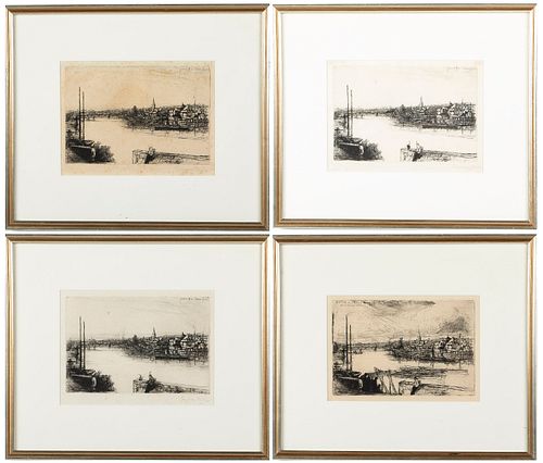 Francis Seymour Haden 4 Etchings of 4 States