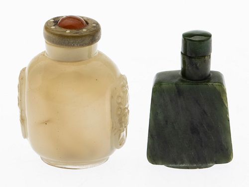 Two Chinese Jade Snuff Bottles
