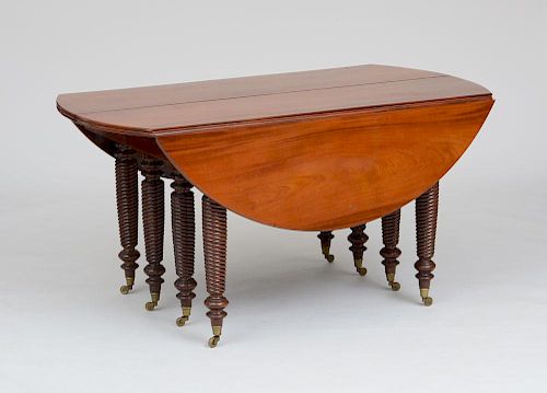 LOUIS PHILIPPE MAHOGANY EXTENTION DINING TABLE