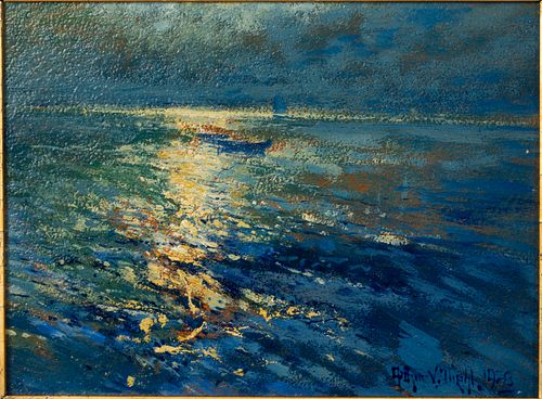 Arthur V. Diehl, Moonlight, Provincetown, O/B, 1928