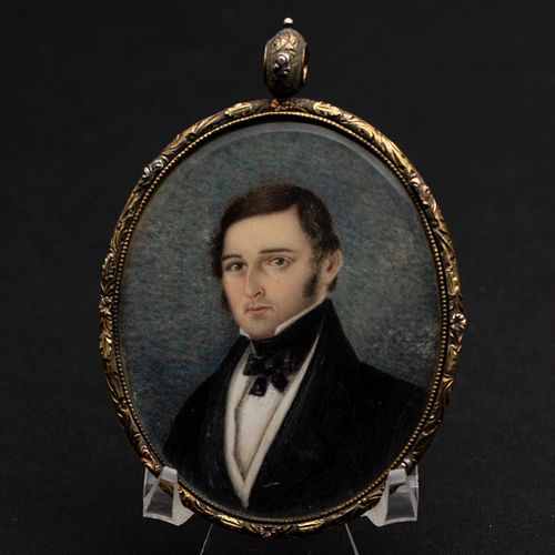 Portrait Miniature Pendant of a Gentleman, 19th C