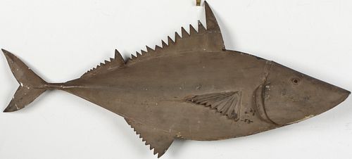 American Tin Fish-Form Trade Sign, C. 1900