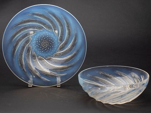 R. Lalique Poisson Bowl and Platter