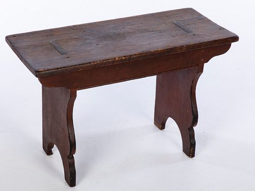 Pennsylvania Red Bucket Bench, Early 19th C